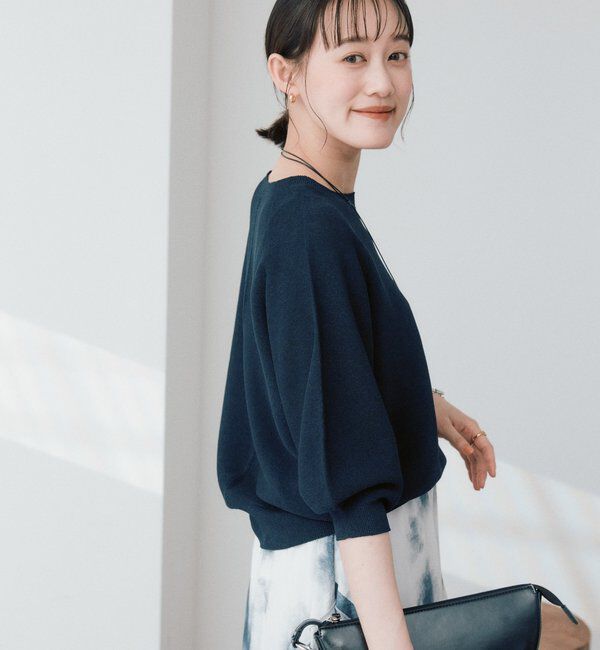  「【手洗い可能】ハーフバルーンスリーブニット」|ニット・セーター|