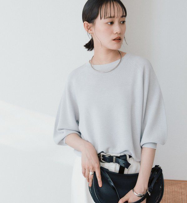  「【手洗い可能】ハーフバルーンスリーブニット」|ニット・セーター|