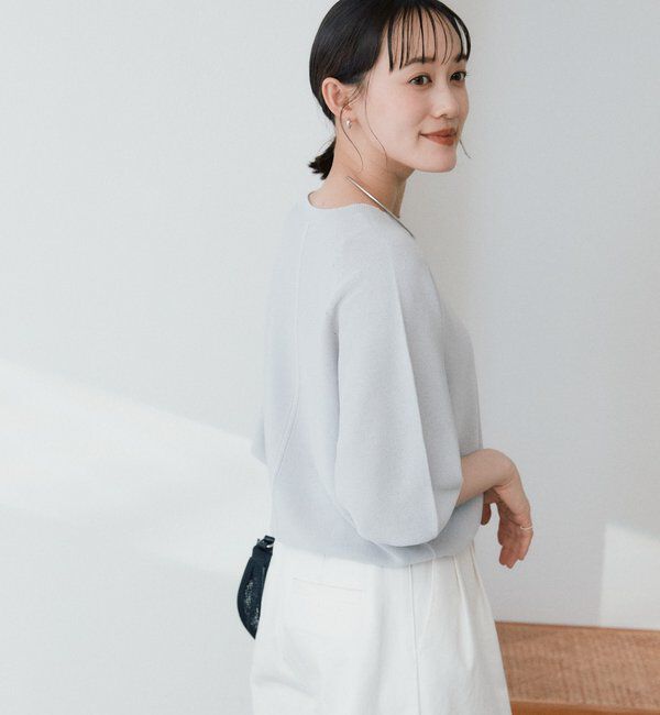  「【手洗い可能】ハーフバルーンスリーブニット」|ニット・セーター|