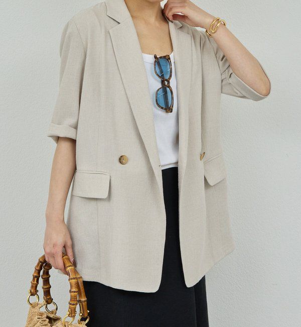  「【2サイズ展開】【大人気アイテムが今年も登場】ハーフスリーブジャケット」|テーラードジャケット|