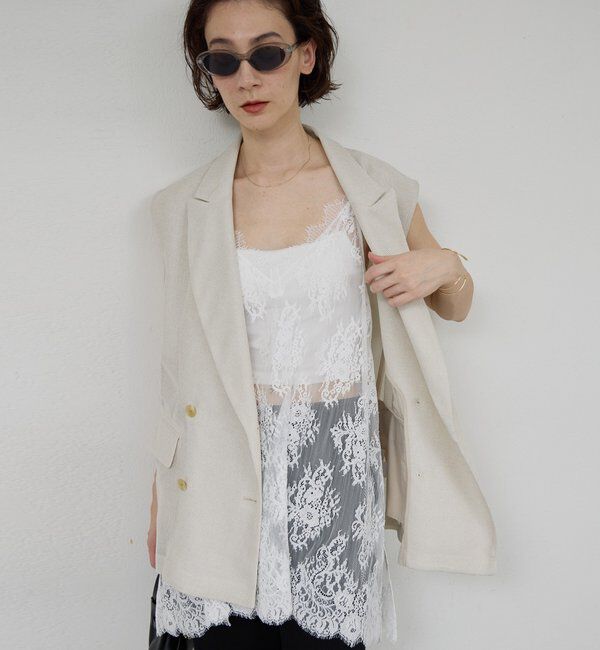  「コードレースキャミチュニック」|シャツ・ブラウス|ホワイト