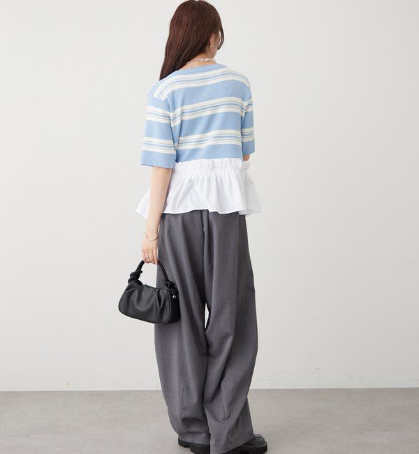  「ペプラム半袖ニット」|ニット・セーター|