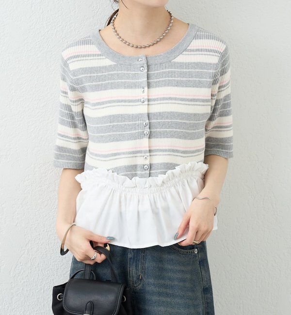  「ペプラム半袖ニット」|ニット・セーター|