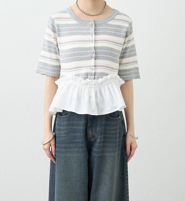  「ペプラム半袖ニット」|ニット・セーター|