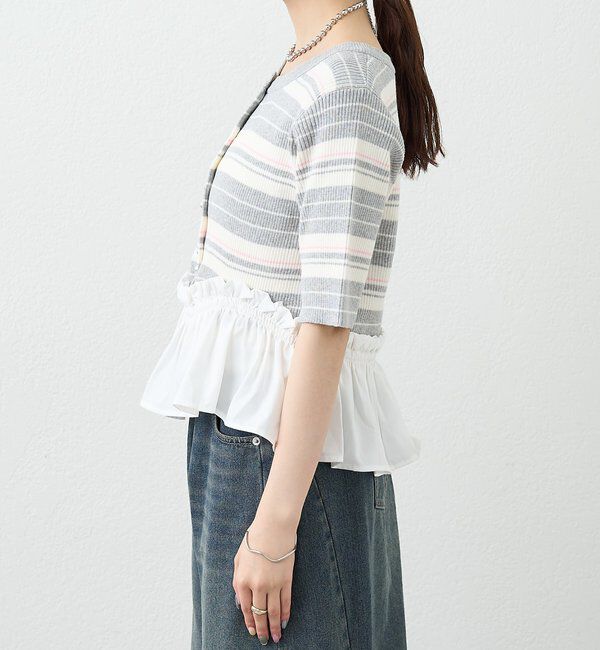  「ペプラム半袖ニット」|ニット・セーター|