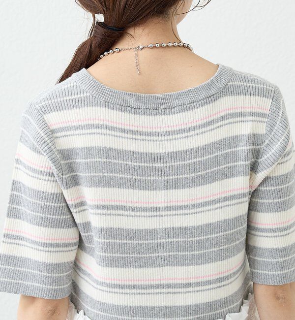  「ペプラム半袖ニット」|ニット・セーター|