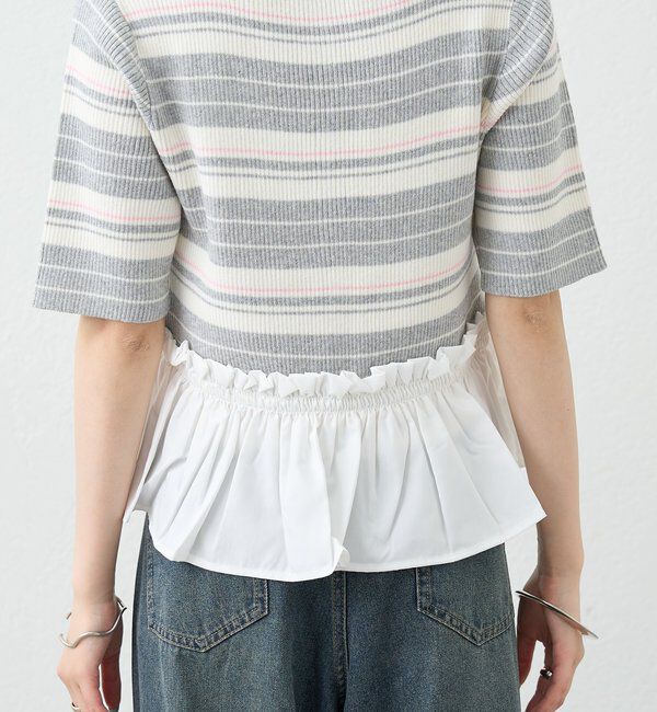  「ペプラム半袖ニット」|ニット・セーター|