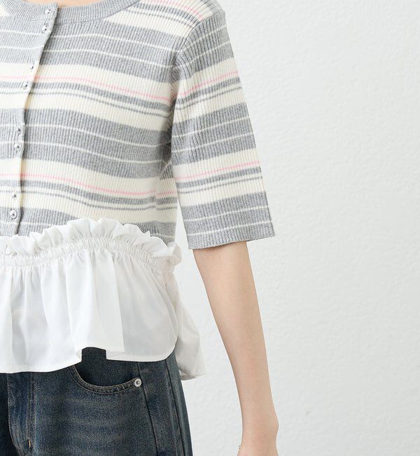  「ペプラム半袖ニット」|ニット・セーター|