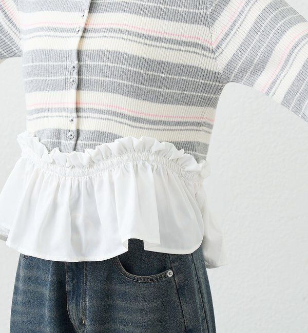  「ペプラム半袖ニット」|ニット・セーター|