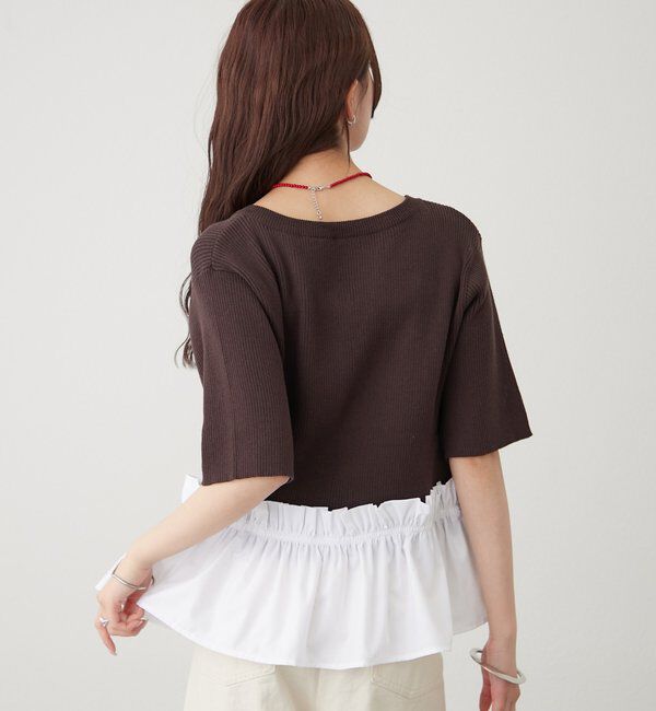  「ペプラム半袖ニット」|ニット・セーター|