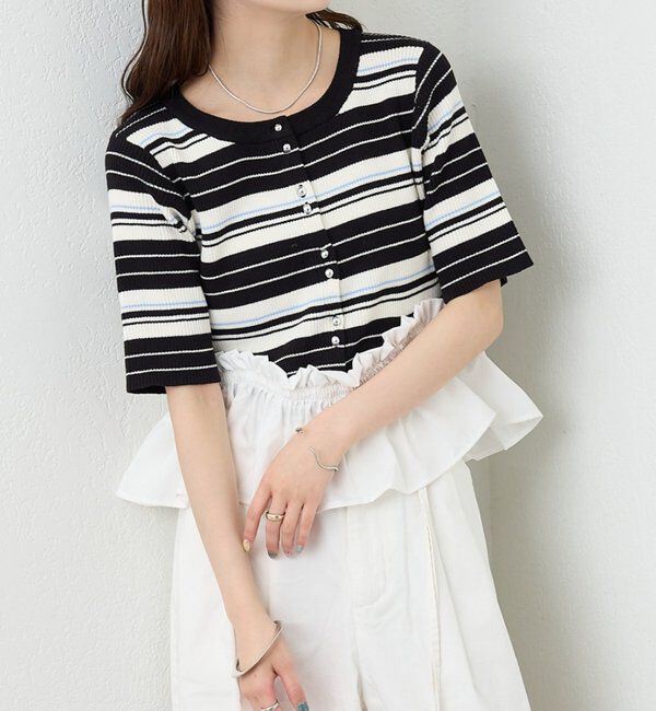  「ペプラム半袖ニット」|ニット・セーター|