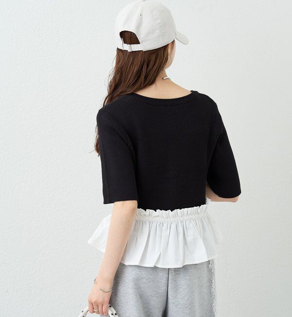  「ペプラム半袖ニット」|ニット・セーター|