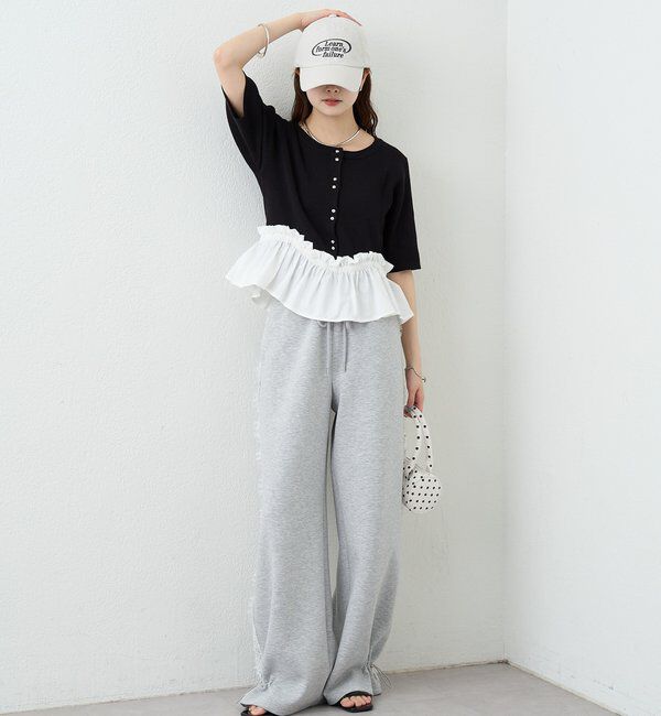  「ペプラム半袖ニット」|ニット・セーター|