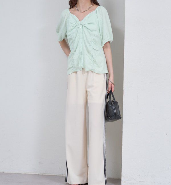  「ロゴ刺繍イージーパンツ」|チノ|