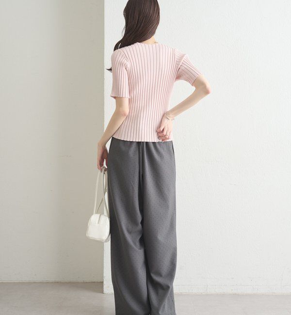  「ラウンドスリット半袖カーディガン」|カーディガン|