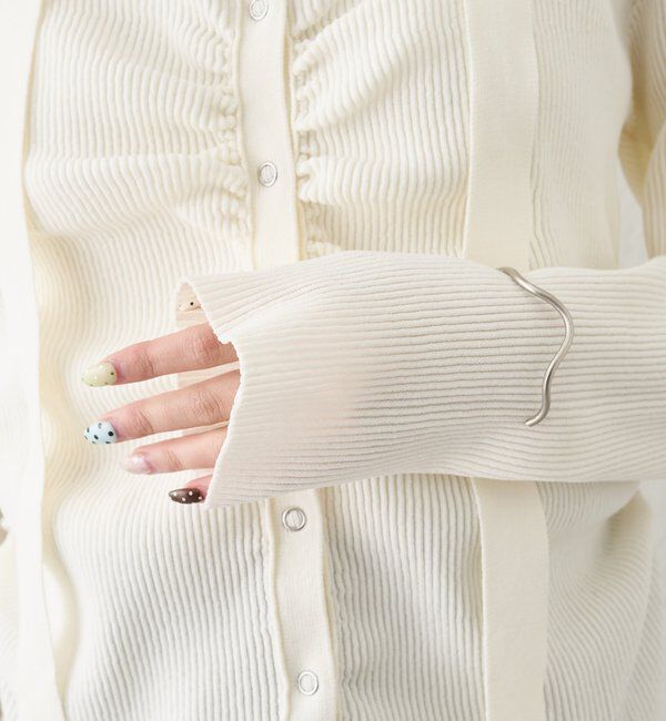  「タイ付きスクエアネックカーディガン」|カーディガン|