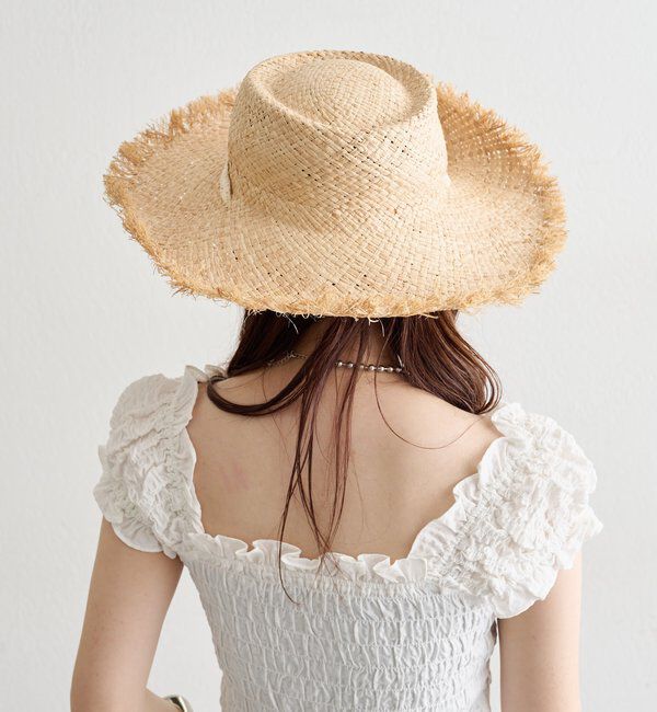  「レースタイ付きストローハット」|ハット|