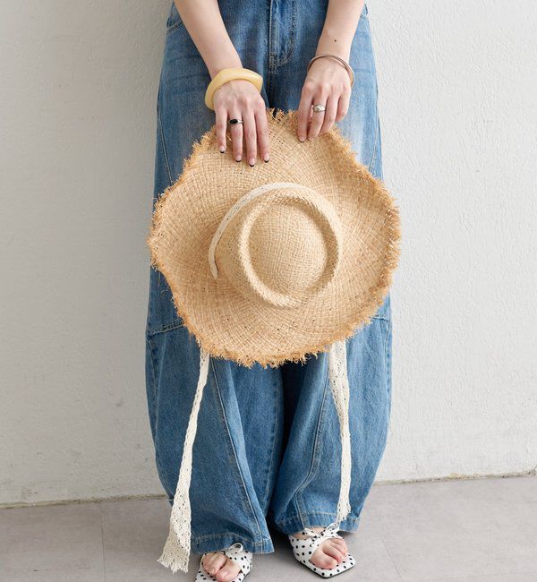  「レースタイ付きストローハット」|ハット|