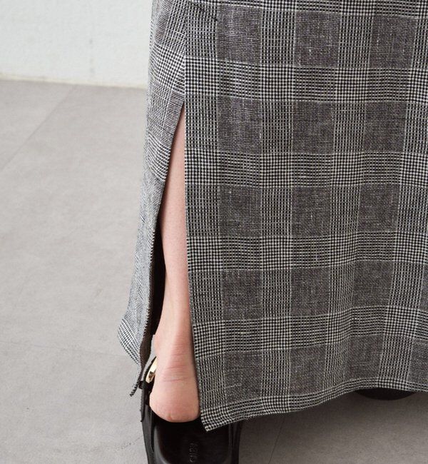  「チェックリネンキャミワンピース」|ワンピース|