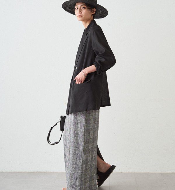  「チェックリネンキャミワンピース」|ワンピース|