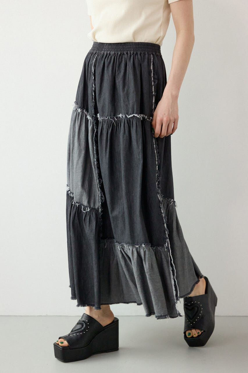 RODEO CROWNS「デニムパッチワークティアードスカート」|スカート|