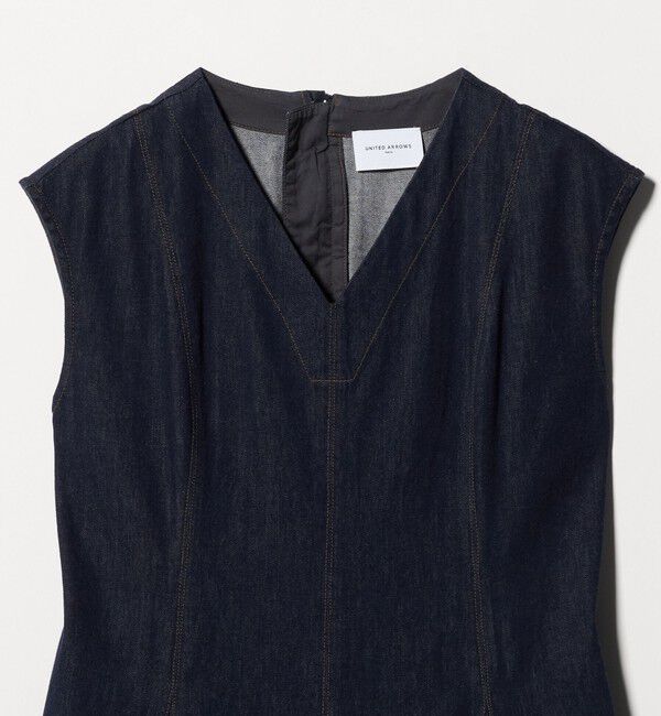UNITED ARROWS「ステッチ Vネック デニムワンピース」|ワンピース|