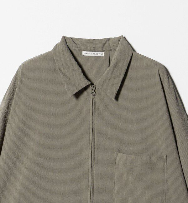 UNITED ARROWS「DotAir ドットエア サッカー ジップ シャツ　吸水速乾」|シャツ・ブラウス|