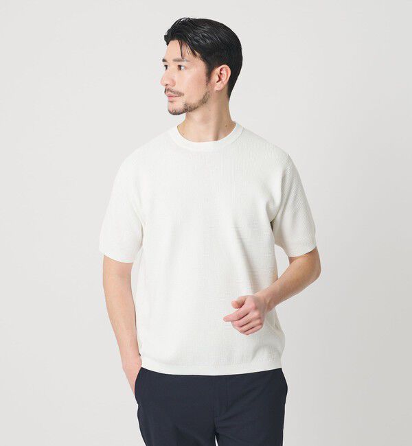 BEAUTY&YOUTH UNITED ARROWS「【WEB限定 WARDROBE SMART】マシーンウォッシュ  ピケニット Tシャツ【抗菌防臭】」|Tシャツ・カットソー|WHITE