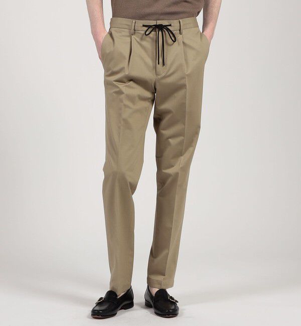 TOMORROWLAND MENS「コットンポリエステル ストレッチツイル 1プリーツイージースラックス」|スラックス|