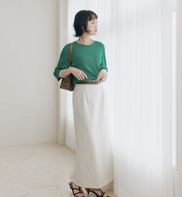  「予約【ストレッチ性抜群】VIS/NYゴブソデリブニット」|ニット・セーター|