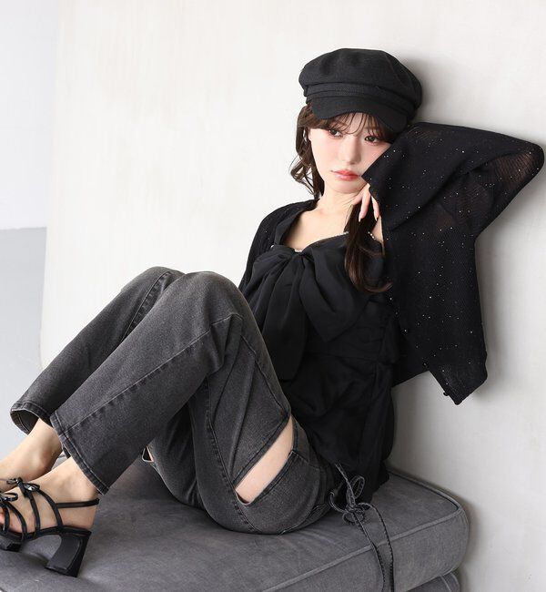  「シアーラメカーディガン」|ニット・セーター|