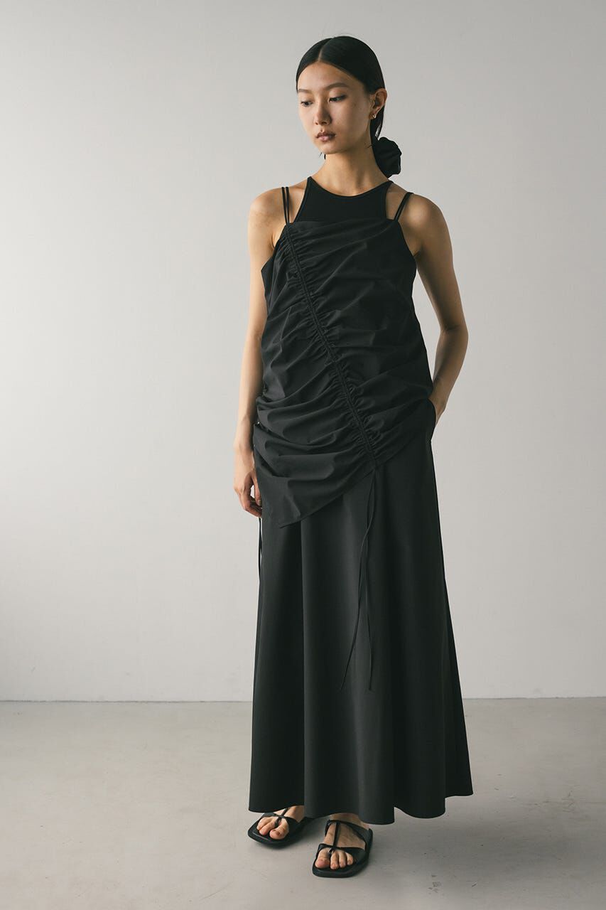 STYLEMIXER「シャーリングレイヤーワンピース」|ワンピース|BLK