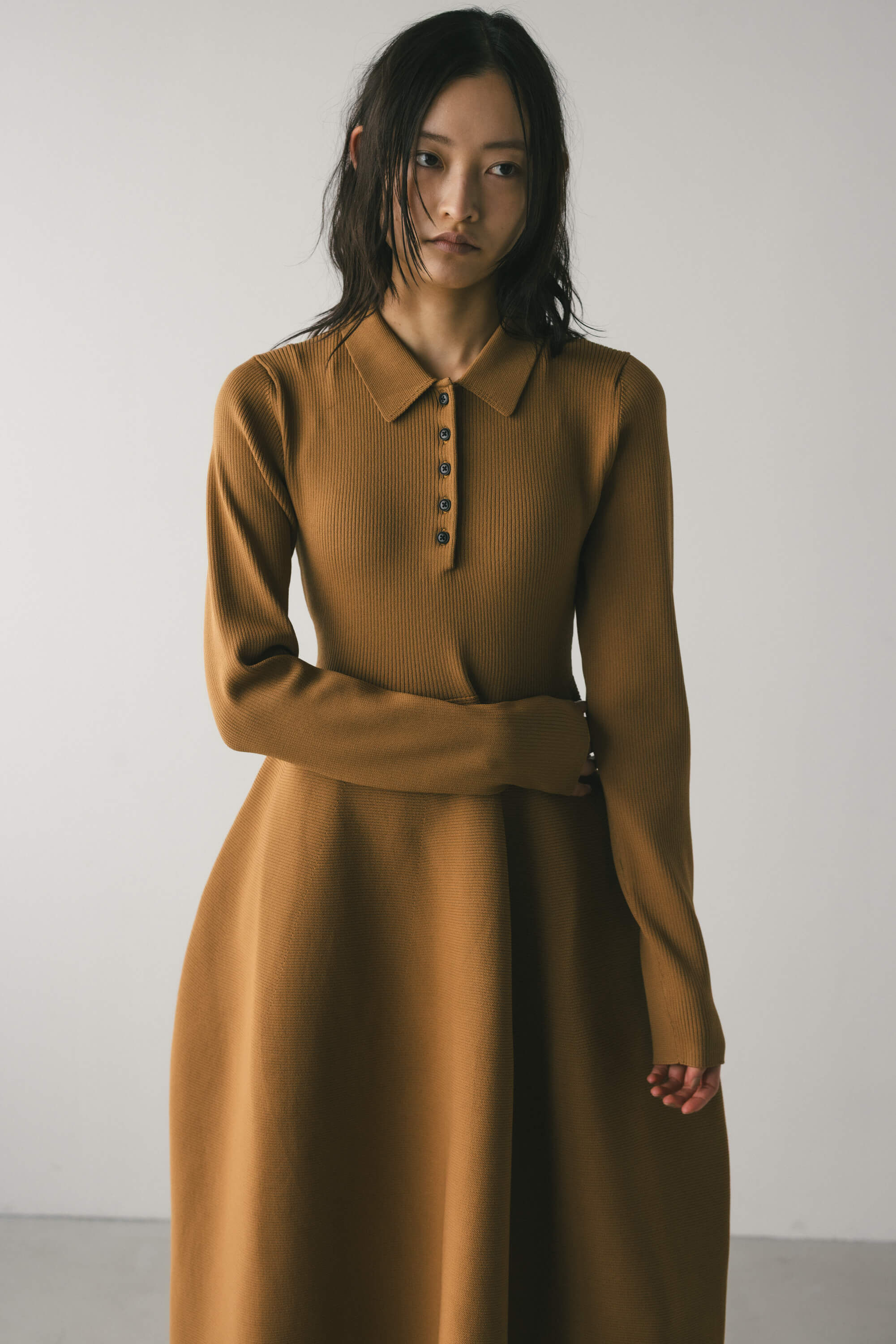 STYLEMIXER「フォルムポロニットワンピース」|ワンピース|