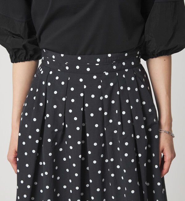 UNITED ARROWS green label relaxing「タック フレア スカート 2 ドット」|フレア|