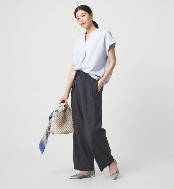 UNITED ARROWS green label relaxing「【WEB限定】＜at ease＞スキッパー カットソー 接触冷感 UVカット 遮熱」|Tシャツ・カットソー|