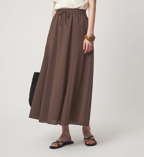 UNITED ARROWS green label relaxing「【結論シリーズ】ドライクロス フレアスカート［size SHORT/TALLあり］」|フレア|MD.BROWN
