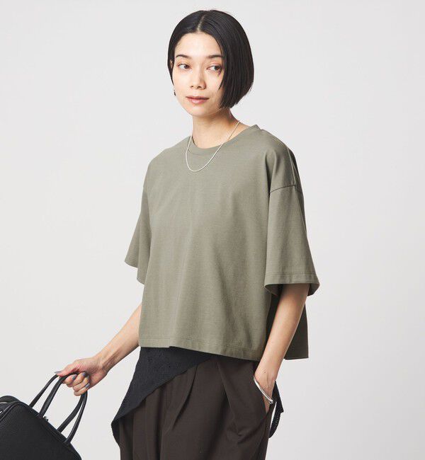 UNITED ARROWS green label relaxing「＜CHIHIRO HYODO&times;green label relaxing＞クロップド ワイド Tシャツ」|Tシャツ・カットソー|