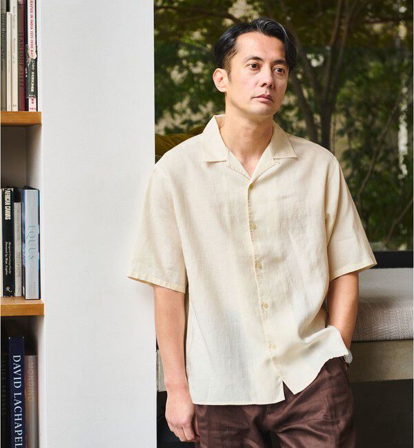 UNITED ARROWS green label relaxing「リネン ポプリン オープンカラー 半袖 シャツ」|シャツ・ブラウス|