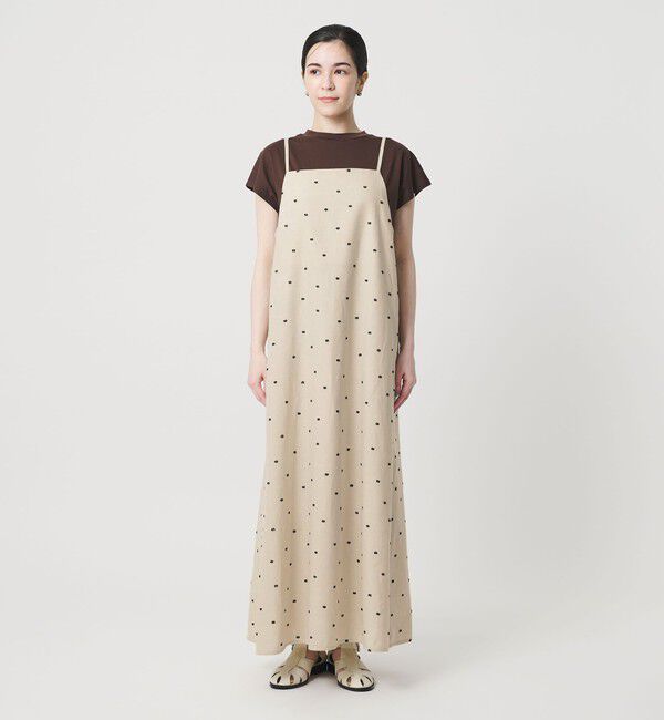 BEAUTY&YOUTH UNITED ARROWS「麻ブレンド ドット キャミワンピース」|ワンピース|