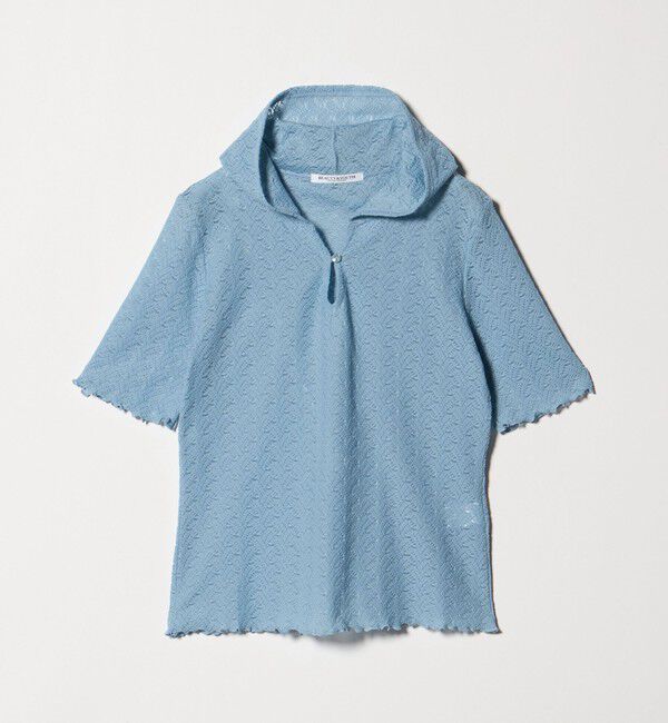 BEAUTY&YOUTH UNITED ARROWS「レース ショートスリーブ フーディ」|Tシャツ・カットソー|LT.BLUE