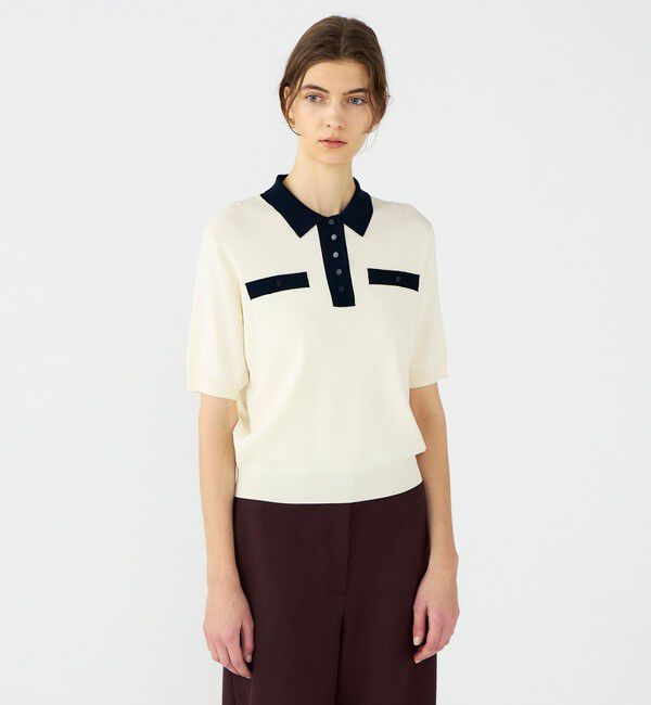 Ballsey「ストレッチタックドット ポロプルオーバー」|ニット・セーター|