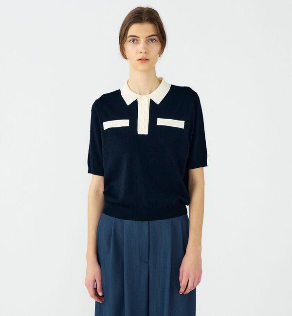 Ballsey「ストレッチタックドット ポロプルオーバー」|ニット・セーター|