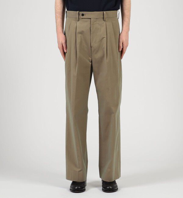 TOMORROWLAND MENS「コットンナイロンツイル 2プリーツワイドストレートパンツ」|スラックス|