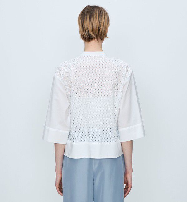 TOMORROWLAND collection「スクエアエンブロイダリー コンビネーションブラウス」|シャツ・ブラウス|