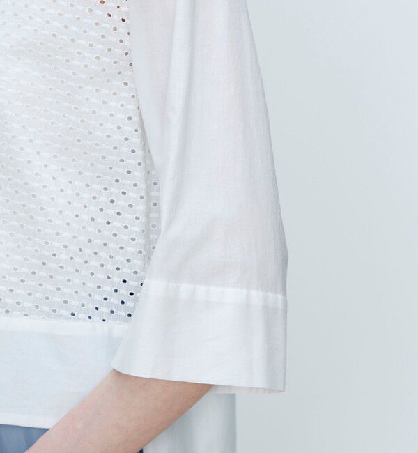 TOMORROWLAND collection「スクエアエンブロイダリー コンビネーションブラウス」|シャツ・ブラウス|