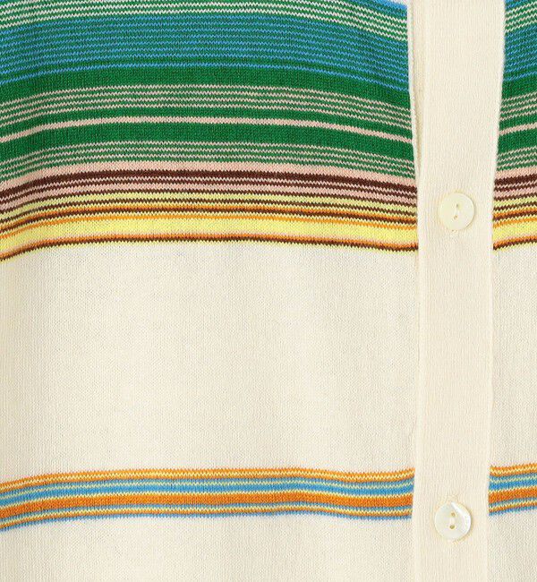 CABaN「コットンカシミヤマルチボーダー クルーネックカーディガン」|カーディガン|