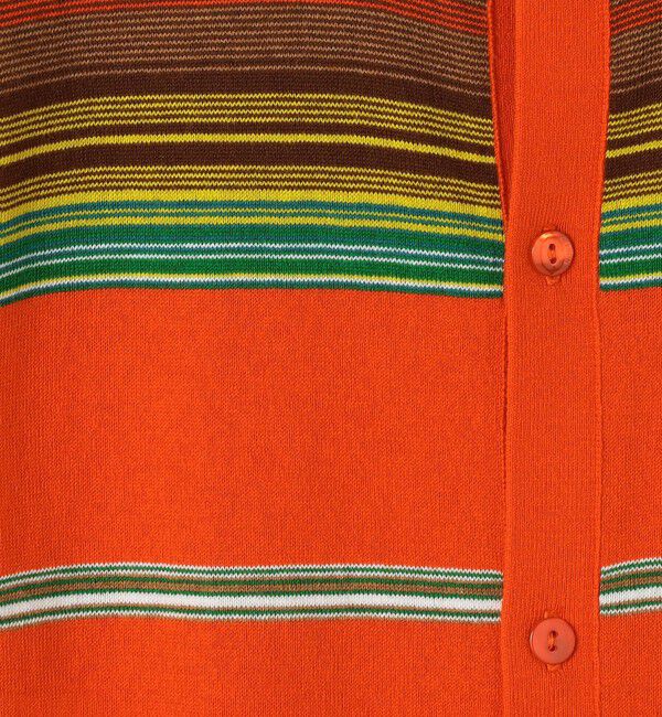 CABaN「コットンカシミヤマルチボーダー クルーネックカーディガン」|カーディガン|