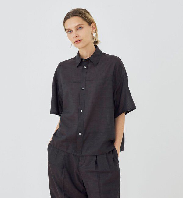 GALERIE VIE「エアリークレープ ハーフスリーブシャツ」|シャツ・ブラウス|