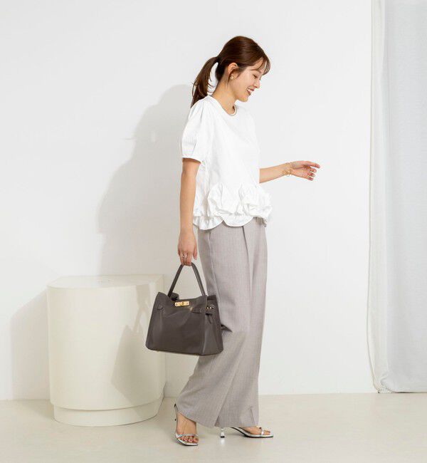 NOLLEY'S「ウォッシャブルストライプ愛されセミワイドパンツ」|その他|