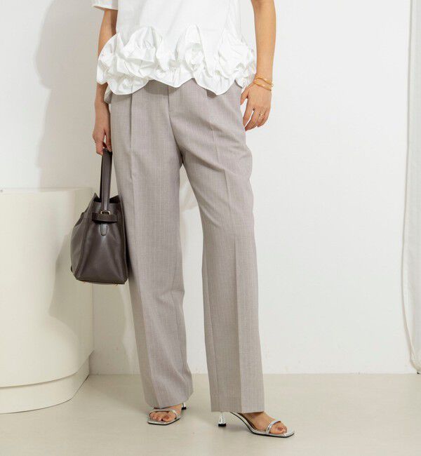 NOLLEY'S「ウォッシャブルストライプ愛されセミワイドパンツ」|その他|